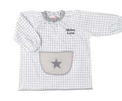 Tutete Textil Babi con Bolsillo Central Estrella Gris Personalizable^ Babis Escolares
