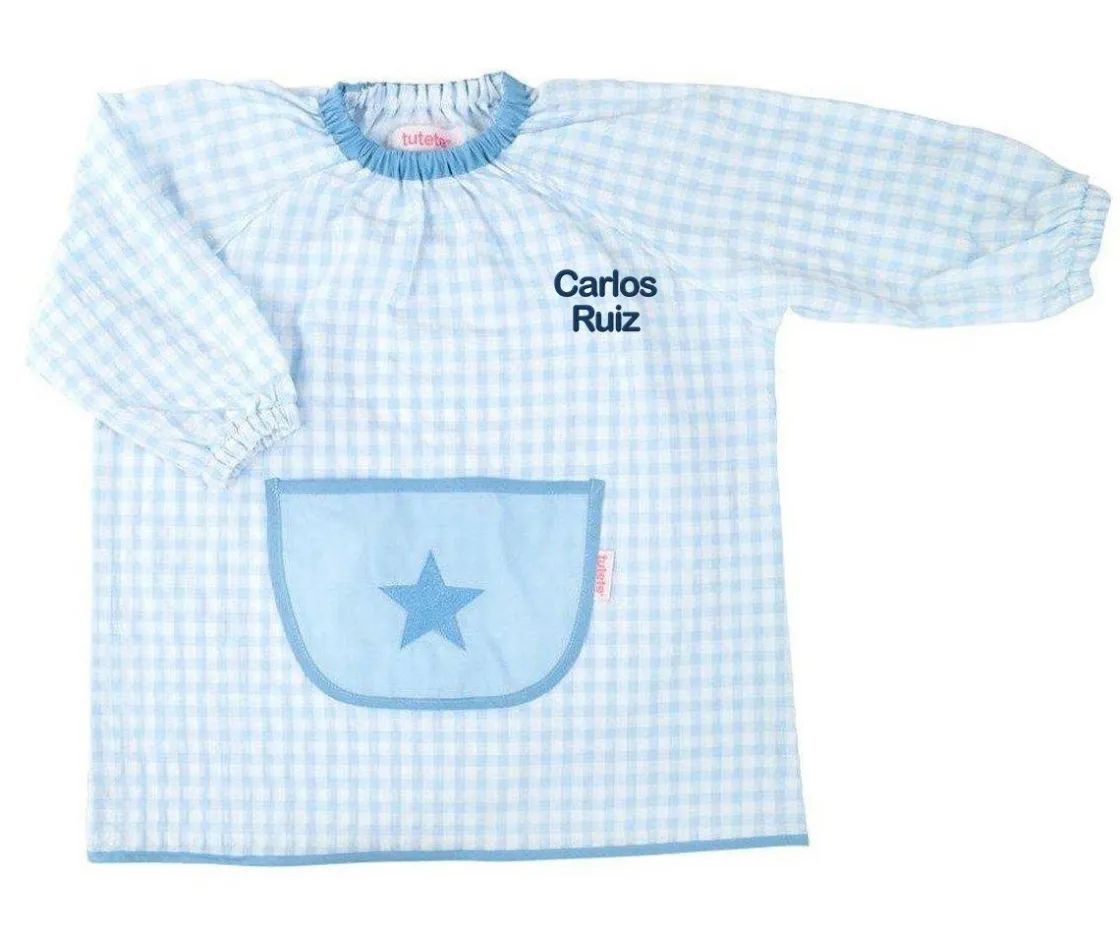Tutete Textil Babi con Bolsillo Central Estrella Celeste Personalizable^ Babis Escolares