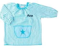Tutete Textil Babi con Bolsillo Central Estrella Turquesa Personalizable^ Babis Escolares