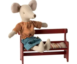 Maileg Banco de Madera Rojo Ratón^Niños Casa De Muñecas De Madera