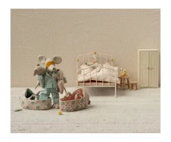 Maileg Bebé Ratón en Capazo Rosa^Niños Casa De Muñecas De Madera