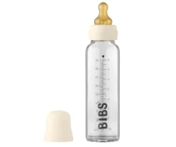 BIBS Biberón Cristal Ivory 225ml + Funda Biberón Large^ Biberones