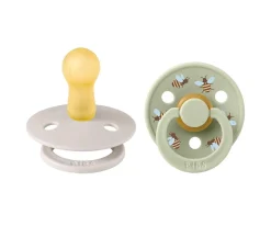 BIBS Pacifier Studio Colour 2 PACK Bumblebee Latex Mushroom Mix^ Chupetes Con Diseños