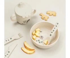 Done by Deer Bol Antideslizante Tiny Farm Sand^ Vajilla Infantil