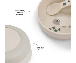 Done by Deer Bol Antideslizante Tiny Farm Sand^ Vajilla Infantil