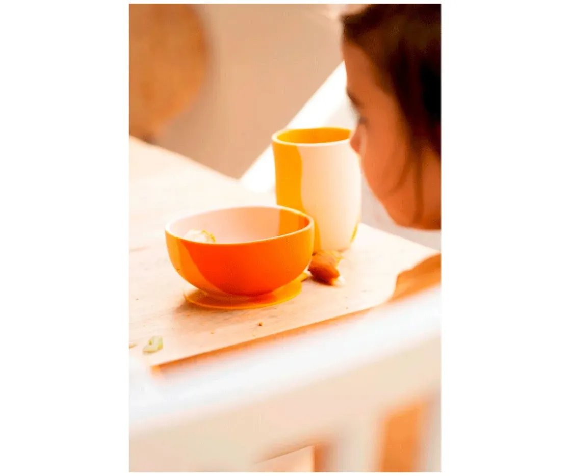 Grech & Co Bol con Ventosa Color Splash Sienna Ombre^ Vajilla Infantil