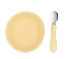 Tutete Bol Silicona + Cuchara Acero Sun^ Vajilla Infantil