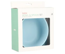 Tutete Bol Silicona + Cuchara Acero Sky Blue^ Vajilla Infantil
