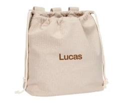 Niños Little Dutch Bolsa Almacenaje Beige Personalizable