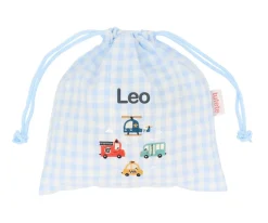 Tutete Textil Bolsa Merienda Vichy City Cars Personalizable