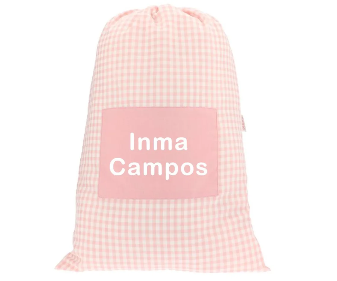 Tutete Textil Bolsa para Muda Vichy Rosa Palo Personalizable^ Bolsas De Deporte