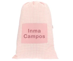 Tutete Textil Bolsa para Muda Vichy Rosa Palo Personalizable^ Bolsas De Deporte