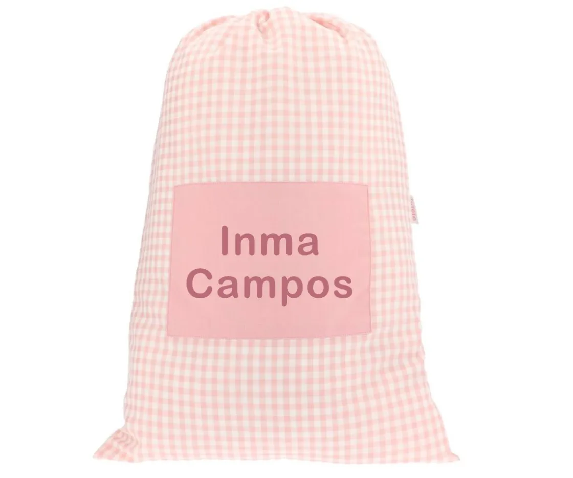 Tutete Textil Bolsa para Muda Vichy Rosa Palo Personalizable^ Bolsas De Deporte