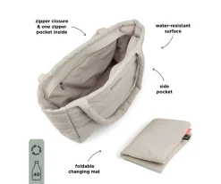 Done by Deer Bolso Tote Acolchado Sand con Cambiador^ Moda Mamá