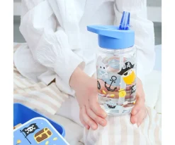 A Little Lovely Company Botella Plástico con Pajita Personalizable Pirates 450ml^ Botellas De Plástico