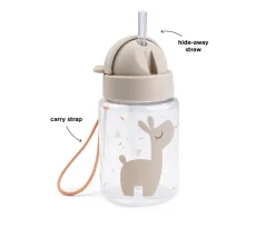 Done by Deer Botella Plástico con Pajita Celebration Sand^ Botellas De Plástico