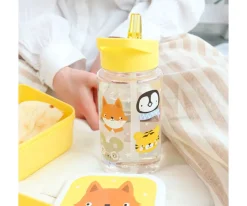 A Little Lovely Company Botella Plástico con Pajita Personalizable Animal Friends 450ml^ Botellas De Plástico
