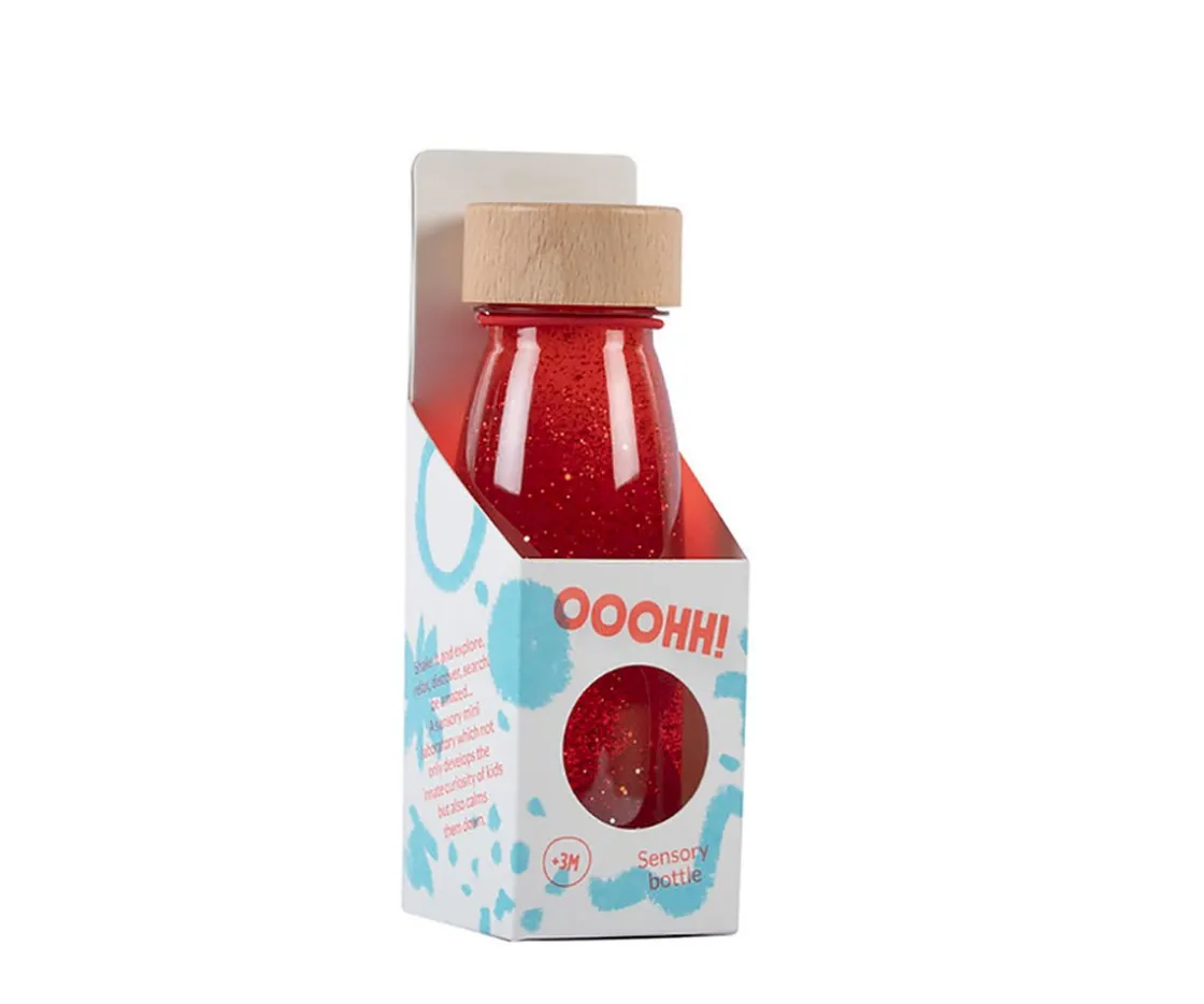 Niños Petit Boum Botella Sensorial Flotante Roja