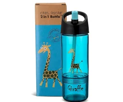 Carl Oscar Botella Tritán 2 en 1 Jirafa Turquesa^ Botellas De Plástico