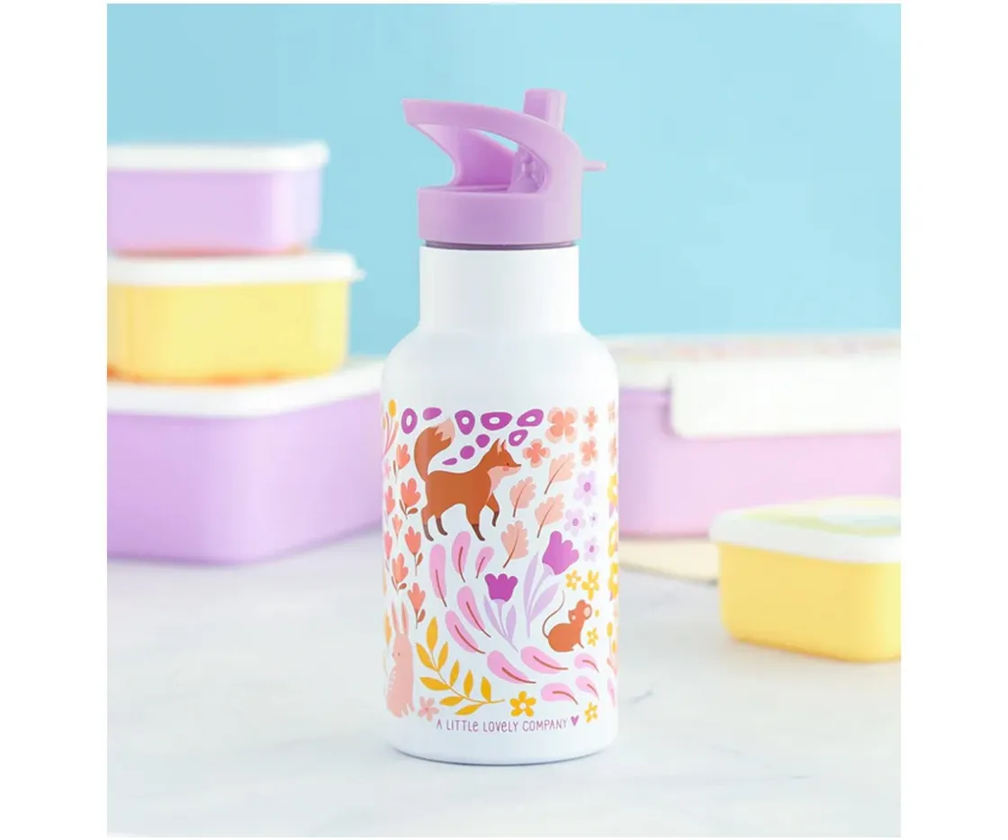 A Little Lovely Company Botella Térmica Acero Flower Garden 350ml^ Botellas De Acero