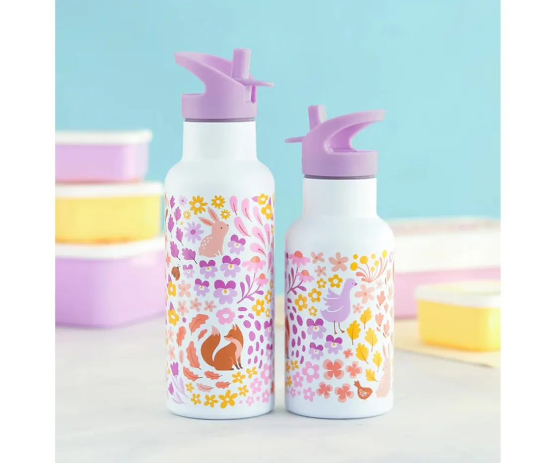 A Little Lovely Company Botella Térmica Acero Flower Garden 350ml^ Botellas De Acero