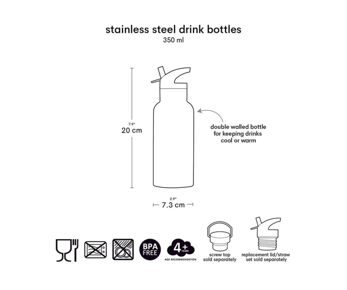 A Little Lovely Company Botella Térmica Acero Flower Garden 350ml^ Botellas De Acero