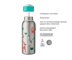 Mepal Botella Térmica Campus Flip-Up Flowers & Butterflies 350 ml^ Botellas De Acero