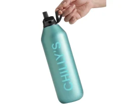 Chilly’s Bottles Botella Térmica Serie 2 Flip Mate Metallica Atlantis 1 Litro