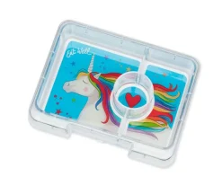 Yumbox Caja Almuerzo Snack Purple Bandeja Unicornio 3 Compartimentos