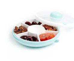 GöBe Caja Almuerzo Snack Spinner Flip, Correa de Mano y Hoja de Pegatinas Macaron Blue^ Cajas De Almuerzo