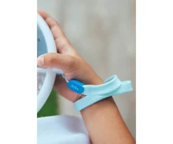 GöBe Caja Almuerzo Snack Spinner Flip, Correa de Mano y Hoja de Pegatinas Macaron Blue^ Cajas De Almuerzo