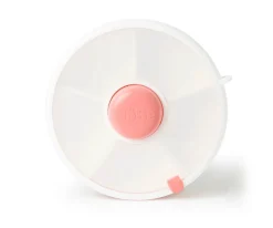 GöBe Caja Almuerzo Snack Spinner Flip, Correa de Mano y Hoja de Pegatinas Coral Pink