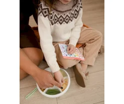 GöBe Caja Almuerzo Snack Spinner Flip, Correa de Mano y Hoja de Pegatinas Coral Pink