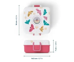 Monbento Caja Almuerzo Snacky Rosa Birds