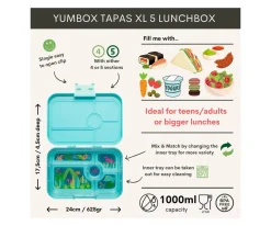 Yumbox Caja Almuerzo Tapas Green Bandeja Jungla Tray 5 Compartimentos^ Cajas De Almuerzo