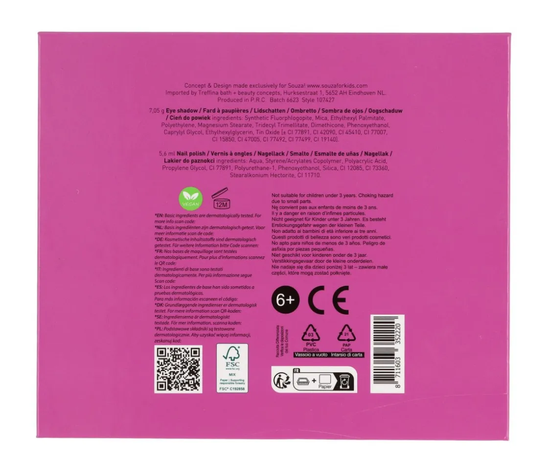 Niños Souza Caja Cosméticos Infantiles Corazón Brillante