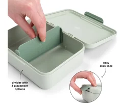 Done by Deer Caja de Almuerzo con Divisor Playground Green^ Fiambreras Infantiles