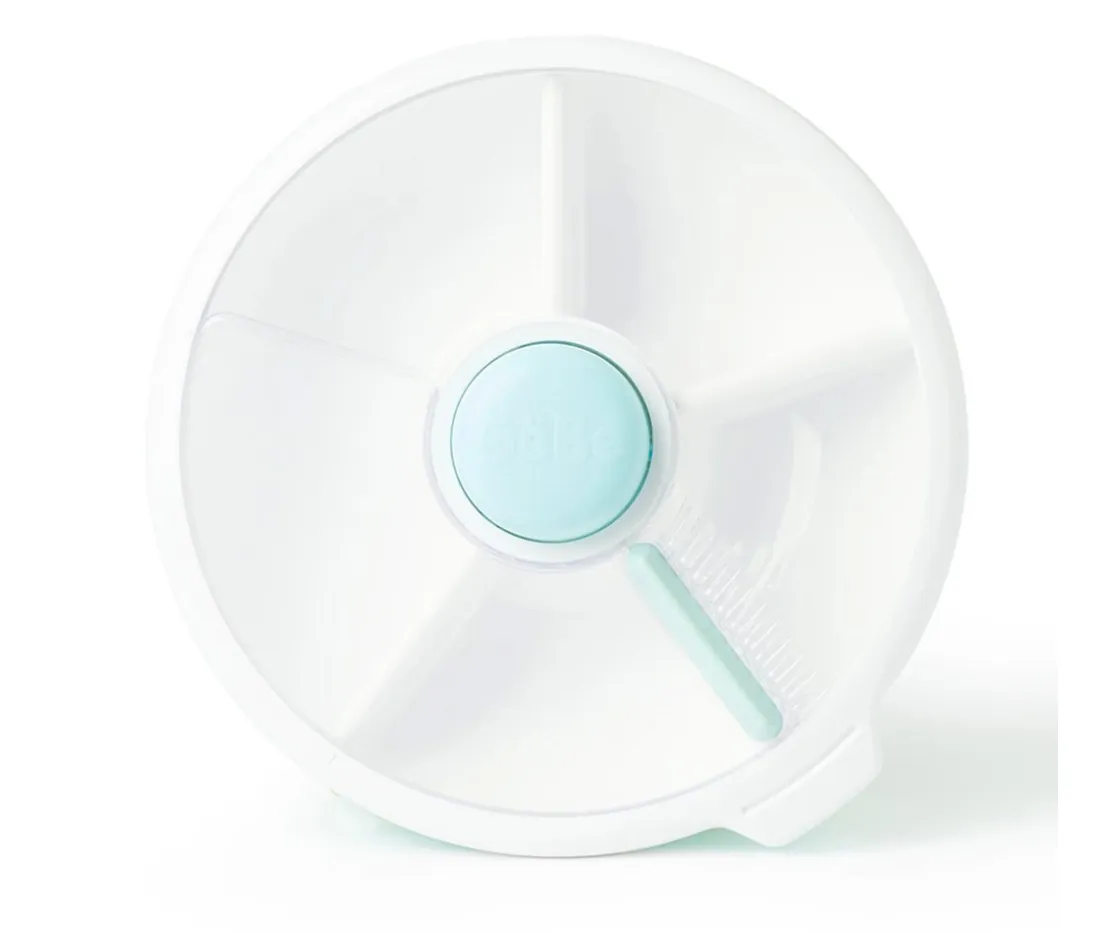 GöBe Caja de Almuerzo Grande Snack Spinner Slide con Hoja Pegatinas Macaron Blue^ Cajas De Almuerzo