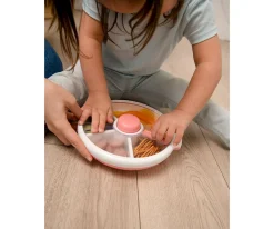 GöBe Caja de Almuerzo Grande Snack Spinner Slide con Hoja Pegatinas Macaron Blue^ Cajas De Almuerzo