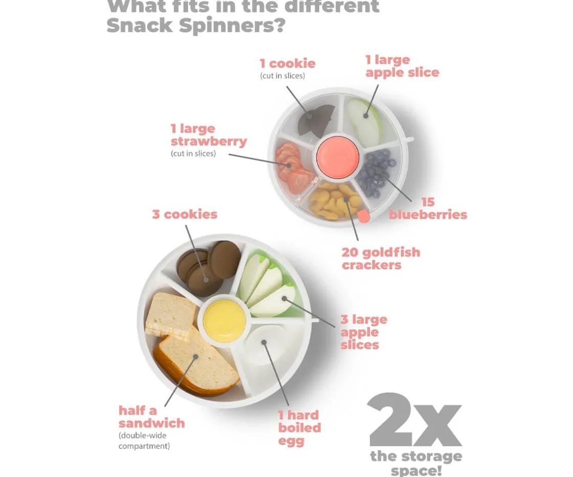 GöBe Caja de Almuerzo Grande Snack Spinner Slide con Hoja Pegatinas Macaron Blue^ Cajas De Almuerzo