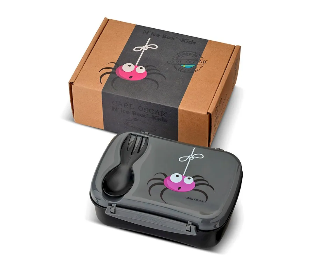 Carl Oscar Caja de Almuerzo N'ice Box Kids Araña Grey