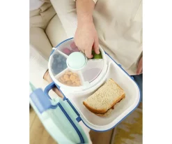 GöBe Caja de Almuerzo Spinner 2 in 1 Lunchox Blueberry Blue