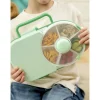 GöBe Caja de Almuerzo Spinner 2 in 1 Lunchox Sage Green^ Cajas De Almuerzo