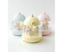 Rabbit & Friends Caja de Música Carrusel con Lámpara Chicklet Amarillo^ Iluminación