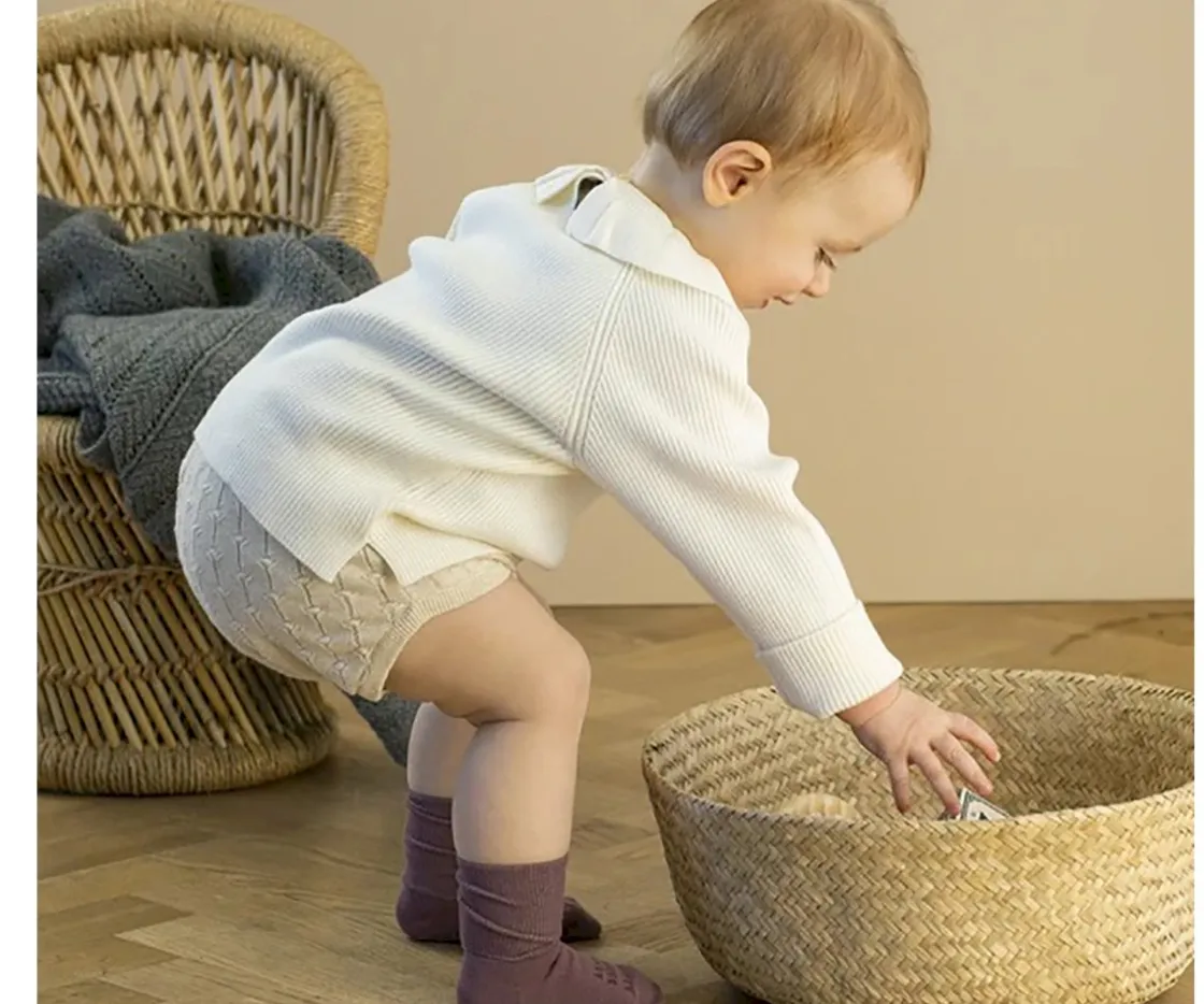 GoBabyGo Calcetines Suela Antideslizante Bambú Misty Plum^ Gateo