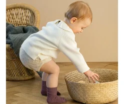 GoBabyGo Calcetines Suela Antideslizante Bambú Glitter Lavanda