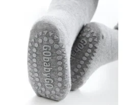 GoBabyGo Calcetines Suela Antideslizante Bambú Gris Claro^ Gateo