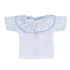 Tutete Textil Camisa Vichy con Volante Azul Celeste para Muñeco Azul Celeste^Niños Accesorios Para Muñecas