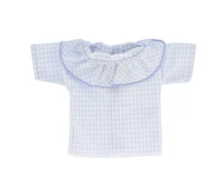 Tutete Textil Camisa Vichy con Volante Azul Celeste para Muñeco Azul Celeste^Niños Accesorios Para Muñecas