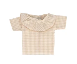 Tutete Textil Camisa Vichy con Volante Beige para Muñeco^Niños Accesorios Para Muñecas